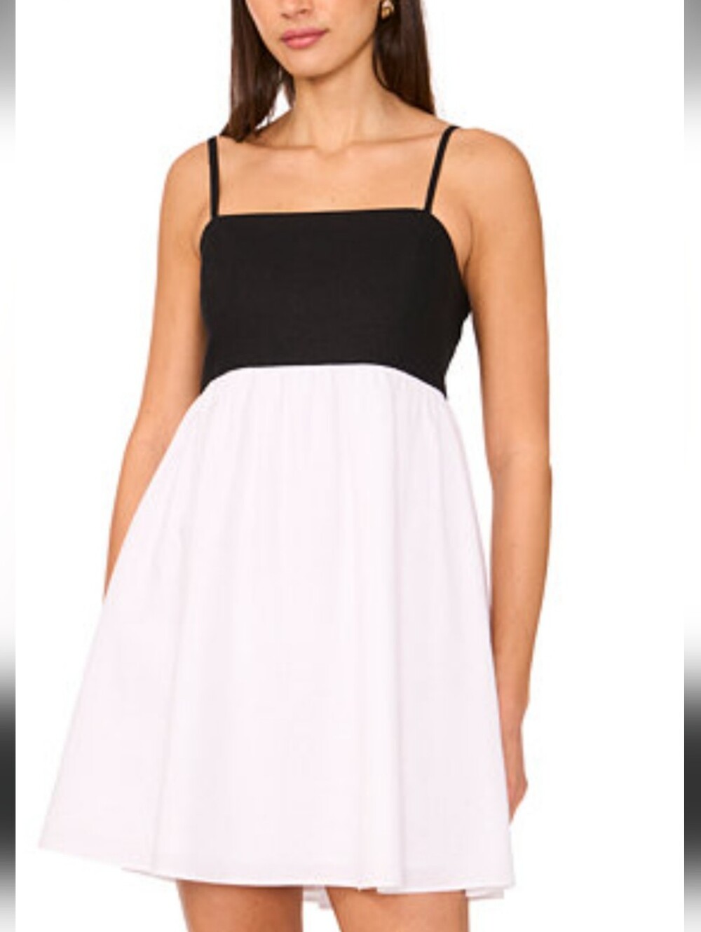 1. State Black and White adjustable Strap Babydoll Dress size L new with tags